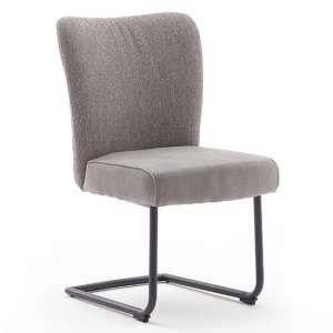 Santiago Cantilever Fabric Dining Chair In Grey