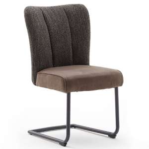 Santiago Fabric Cantilever Dining Chair In Anthracite