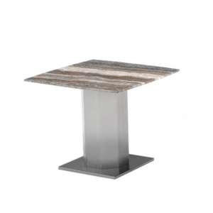 Santiago Marble End Table In Natural Tones With Steel Base