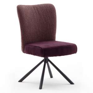 Santiago Swivel Fabric Upholstered Dining Chair In Merlot