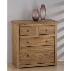 Santiago Wooden Chest Of Drawers In Distressed Pine