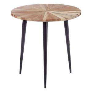 Santorini Large Round Wooden Side Table In Natural