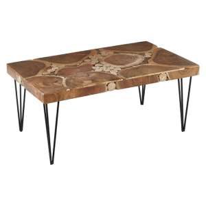 Santorini Rectangular Wooden Coffee Table In Brown