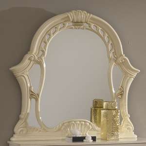 Sara High Gloss Bedroom Dressing Mirror In Beige
