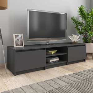 Saraid High Gloss TV Stand With 2 Doors In Grey