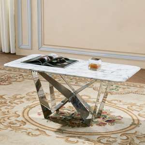 Sardinia Grey Marble Coffee Table With Steel Legs