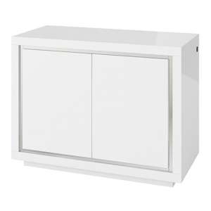 Spalding LED Sideboard In White High Gloss With 2 Doors