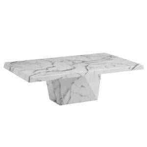 Sardinia Contemporary Marble Coffee Table Rectangular In White