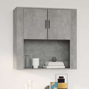 Sarnia Wall Storage Cabinet With 2 Doors In Concrete Effect