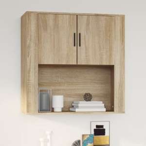 Sarnia Wooden Wall Storage Cabinet With 2 Doors In Sonoma Oak