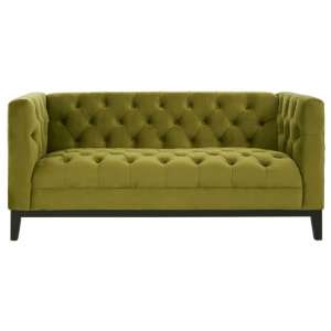 Okab Viola Moss Fabric 2 Seater Sofa In Green   