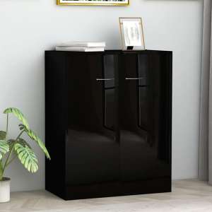 Sassy High Gloss Sideboard With 2 Doors In Black