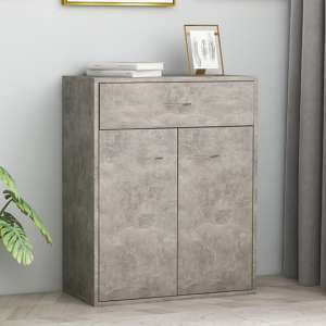 Sassy Wooden Sideboard With 2 Doors 1 Drawer In Concrete Effect