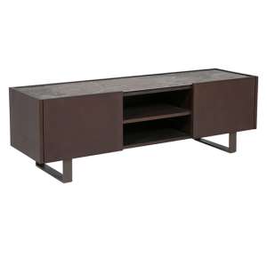 Saura Ceramic Top TV Stand With 2 Drawers In Espresso