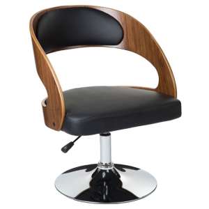 Savial Black Faux Leather Bar Chair With Arms