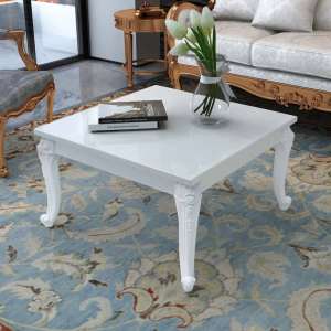 Savva Small High Gloss Coffee Table In White