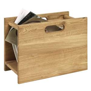 Saxapahaw Wooden Magazine Rack In Oiled Oak