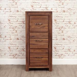 Sayan Wooden Filing Cabinet In Walnut With 3 Drawers