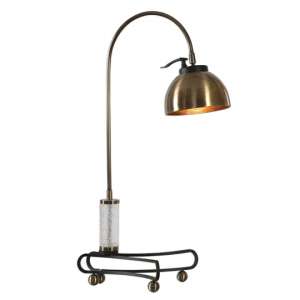 Scalino Antique Brass Table Lamp With Bronze Iron Feet
