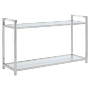 Sceptrum Clear Glass Top Console Table With Silver Steel Base