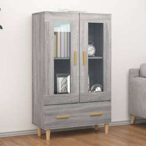 Scipo Wooden Highboard With 2 Doors 1 Drawers In Grey Sonoma Oak
