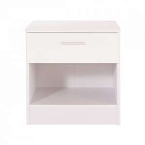 Ottershaw Bedside Cabinet In White And White Oak With 1 Drawer