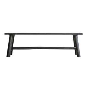 Searcy Large Wooden Dining Bench In Rustic Grey