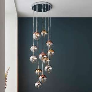Seattle 12 Lights Ceiling Pendant Light In Polished Chrome