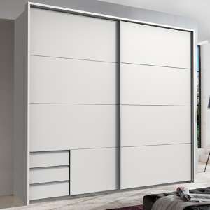 Seattle Sliding Door Wooden Wardrobe In White