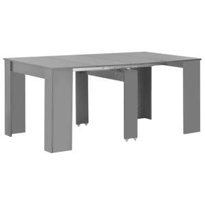 Seeley Extending High Gloss Dining Table In Grey