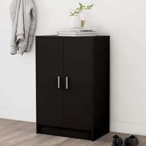 Seiji Wooden Shoe Storage Cabinet With 2 Doors In Black