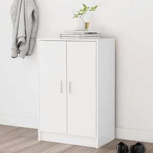 Seiji Wooden Shoe Storage Cabinet With 2 Doors In White