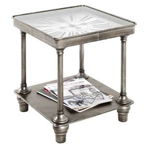 Selma Square Clear Glass Side Table With Anthracite Legs
