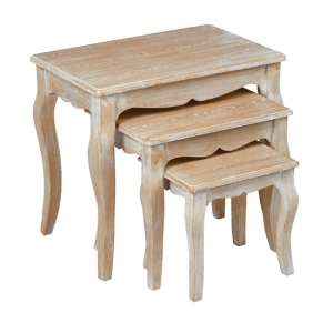 Poulton Wooden Set Of 3 Nesting Tables In Weathered Oak