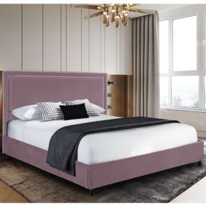 Sensio Plush Velvet Small Double Bed In Pink