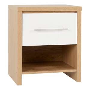 Samaira 1 Drawer Bedside Cabinet In White High Gloss