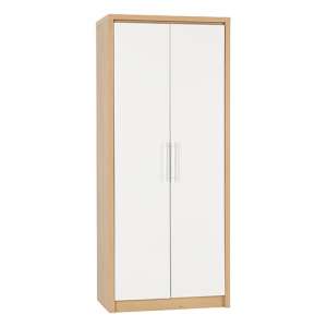 Samaira Wardrobe In White High Gloss With 2 Doors