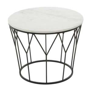 Shalor Round Marble Top Coffee Table In White