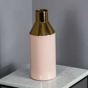Sharon Iron Decorative Vase In Pink And Gold