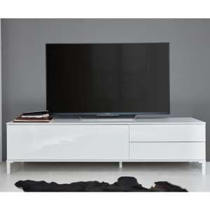 Sheldon TV Stand In White High Gloss With 1 Door And 2 Drawers