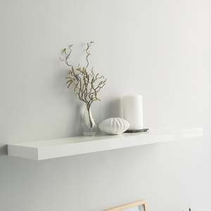 Shelvza Large Wooden Wall Shelf In White High Gloss