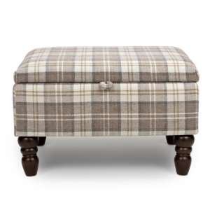 Shetland Fabric Storage Foot Stool In Latte