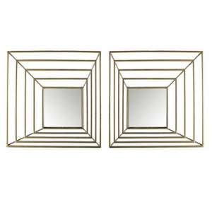 Shift Set Of 2 Wall Bedroom Mirror In Gold Frame
