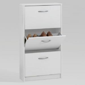 Alaska Shoe Cabinet In White With 3 Drawer