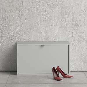 Shovy Wooden Shoe Cabinet In White With 1 Door And 2 Layers
