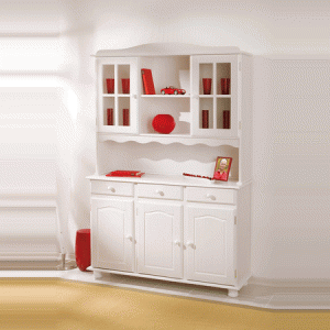 Siena White Wooden Kitchen Display Cabinet