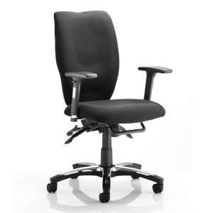 Sierra Fabric Office Chair In Black With Arms