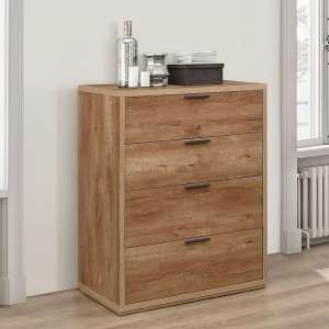 Silas Chest Of Drawers In Rustic Oak Effect With 4 Drawers