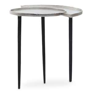 Simbala Metal Side Table In Silver And Black