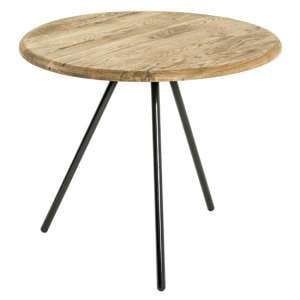 Simons Large Wooden Side Table In Oak With Black Metal Legs
